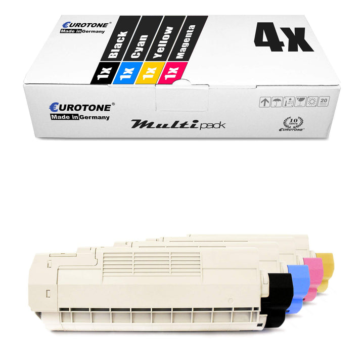 4X Müller Printware Toner für Oki C 5650 5750 DN N ersetzt Black Cyan Magenta Yellow Set aus 4, Set