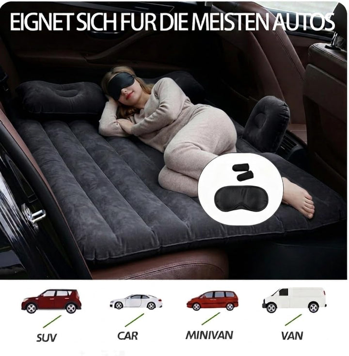 Auto Matratze, Schwarz Auto Luftmatratze,Ausgestattet mit zwei Kissen und einer aufblasbaren Pumpe,