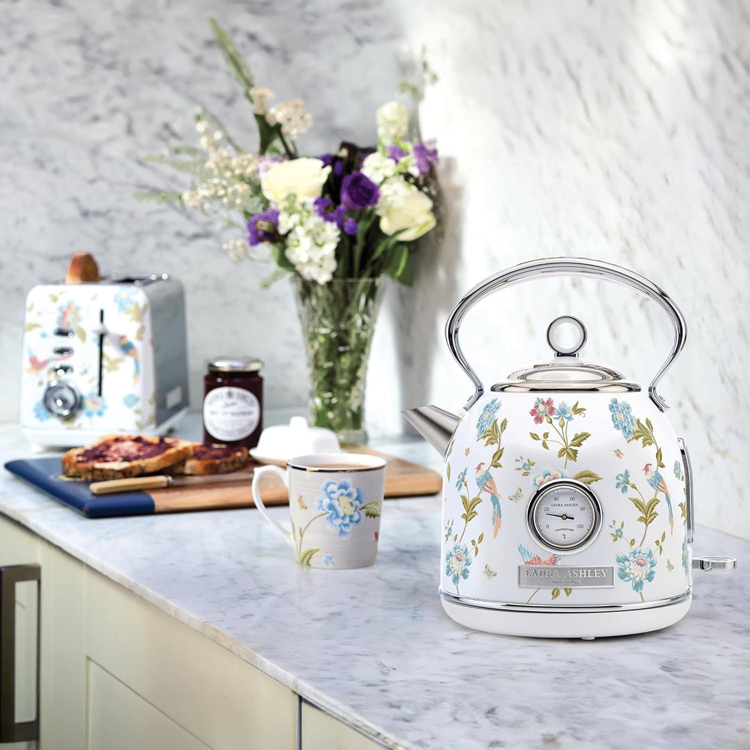 Laura Ashley Toaster und Wasserkocher Set von VQ (Elveden Weiss, Elektrischer Wasserkocher und 4-Sch