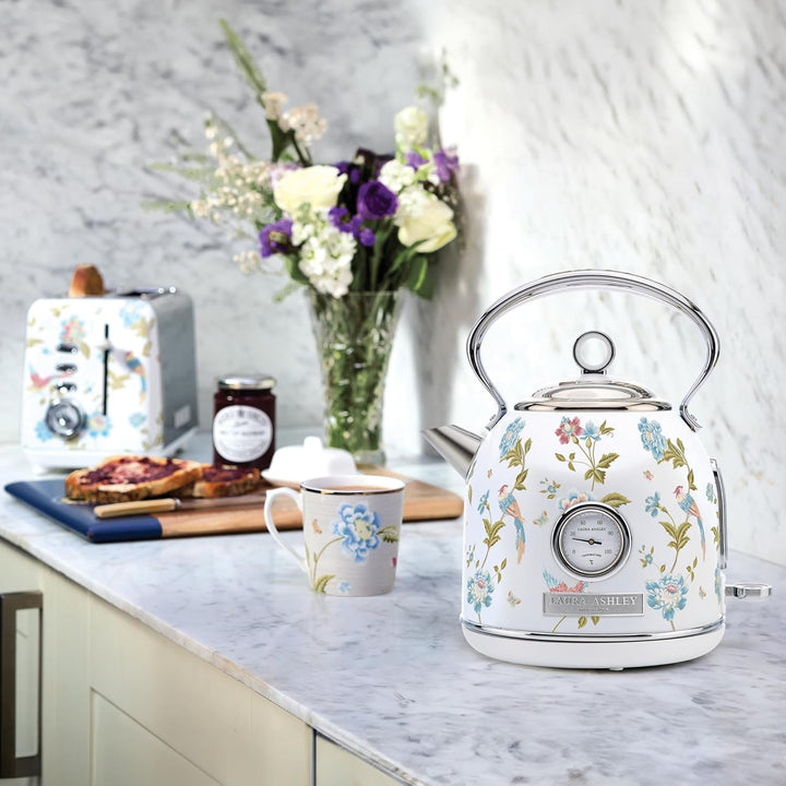 Laura Ashley Toaster und Wasserkocher Set von VQ (Elveden Weiss, Elektrischer Wasserkocher und 4-Sch