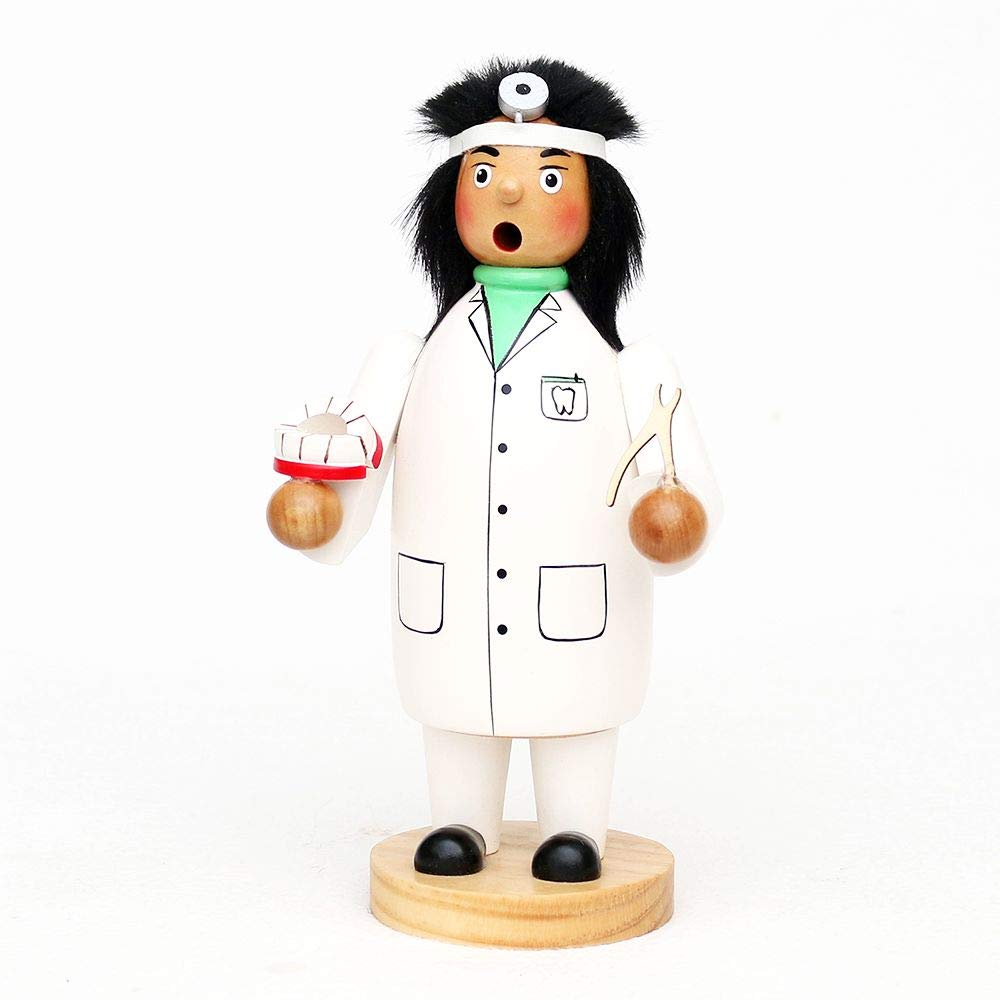 Wichtelstube-Kollektion Holz Räuchermann Räuchermännchen Räucherfigur Zahnarzt mit Gebiss & Zange 11