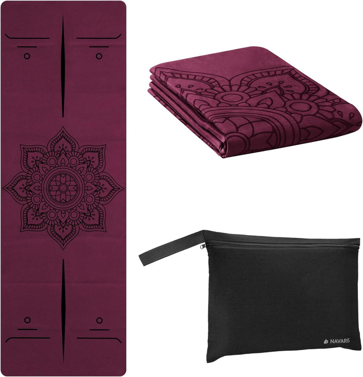 Navaris Reiseyogamatte faltbar inkl. Tasche - 1,5mm Yoga Matte Fitnessmatte - dünn leicht - Sportmat