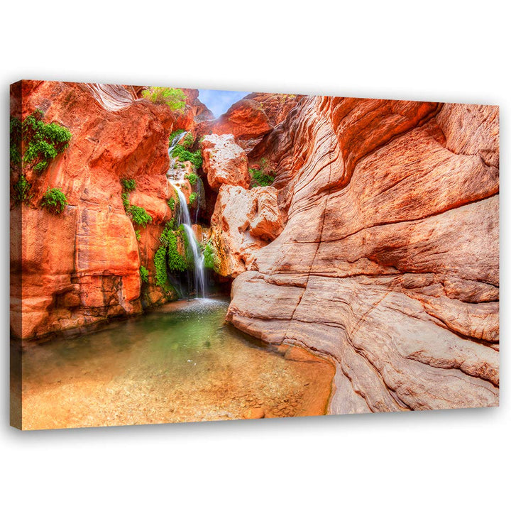 Feeby Vlies Leinwandbild Schluchtstrom 120x80 cm Wanddeko Design Kunstdruck Zimmerdeko Bilderwand Fe