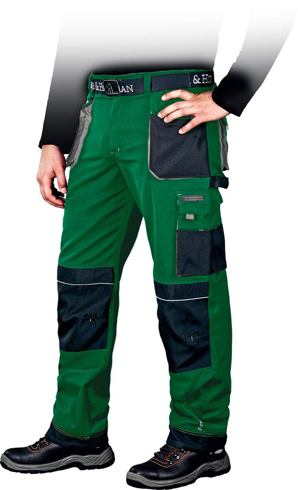 Leber&Hollman Arbeitshose für Herren - Sicherheitshose für Männer - mit Taschen für Kniepolster - Bu