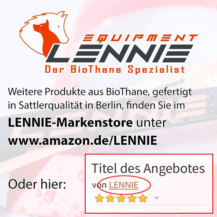 LENNIE Biothane Geschirr für Hunde, wasserdicht, verstellbar, H-Geschirr, Hundegeschirr, Führgeschir