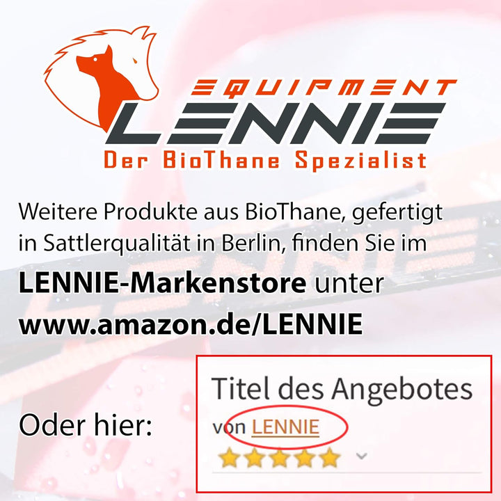 LENNIE Leichte BioThane Schleppleine, 13mm, Hunde 15-25kg, 2m lang, ohne Handschlaufe, Neon-Orange,