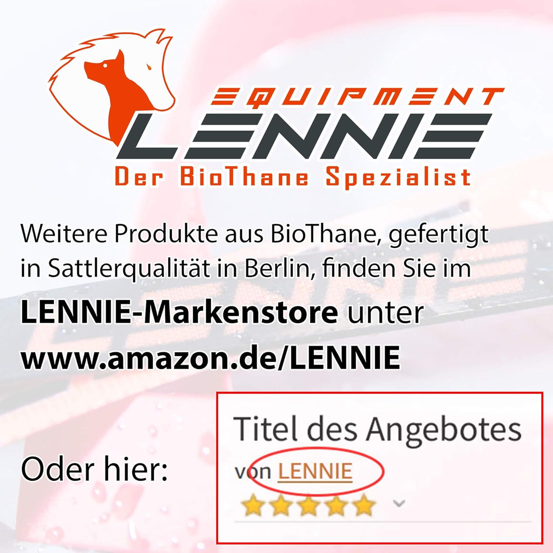 LENNIE BioThane Schleppleine, 19mm, Hunde ab 35kg, 1m lang, ohne Handschlaufe, Apfelgrün, geflochten