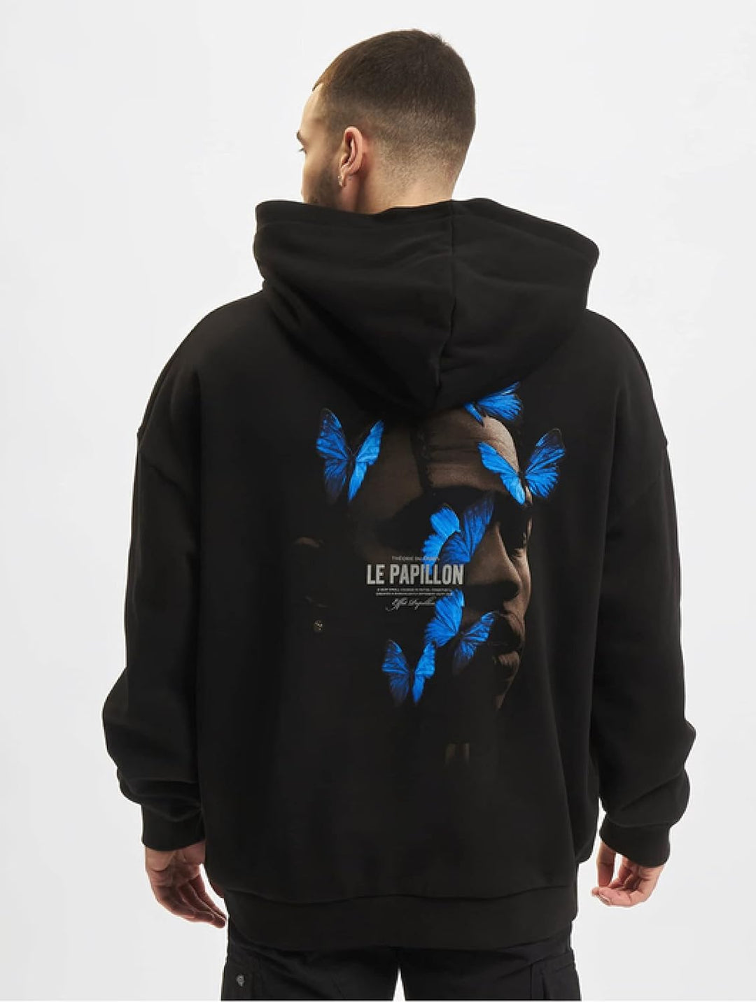 Mister Tee Herren Le Papillon Heavy Oversize Hoody XS Schwarz, XS Schwarz