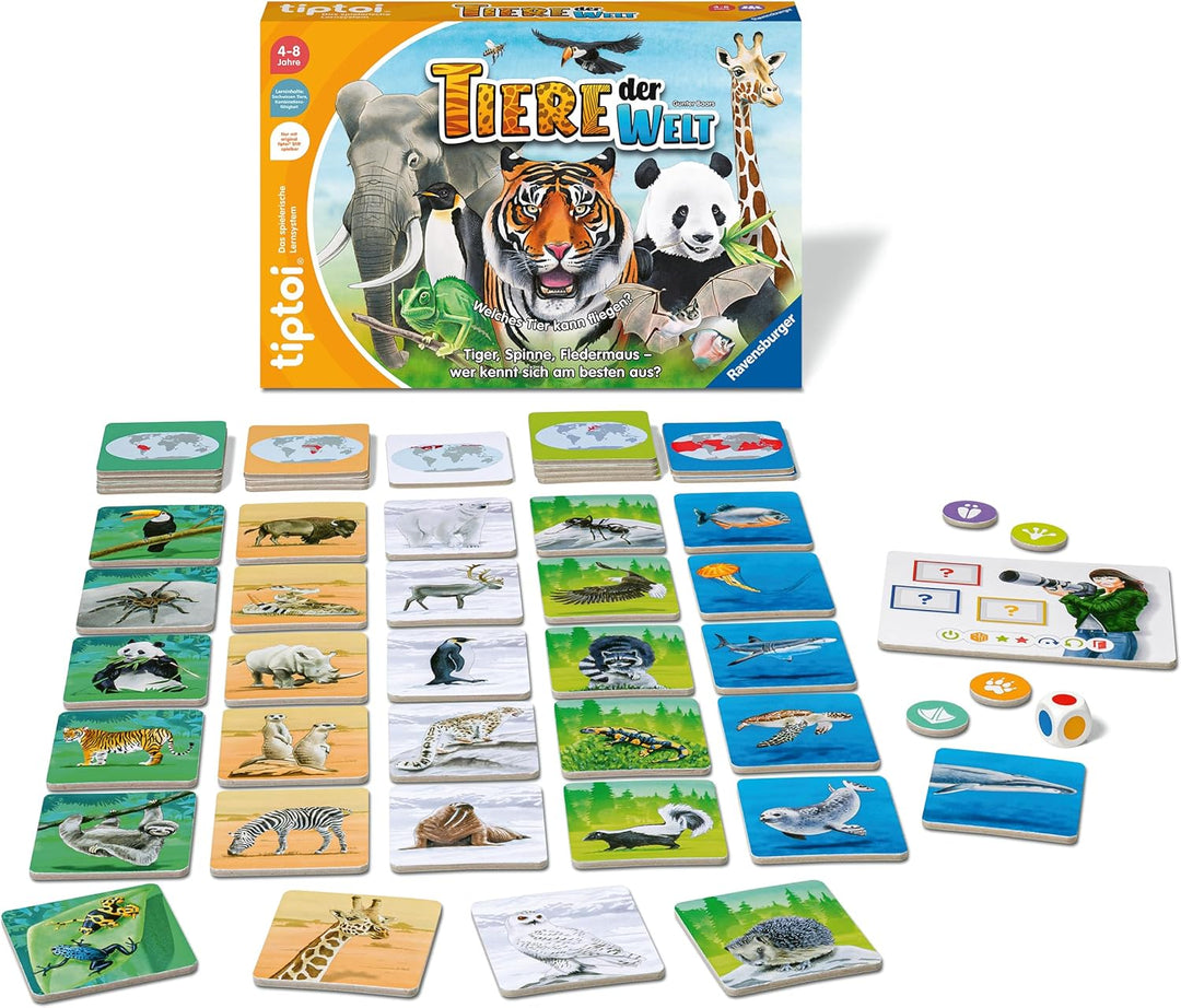 Ravensburger tiptoi Spiel 00171 Tiere der Welt, Erkenne die Tiere anhand ihrer Eigenschaften, Lernsp