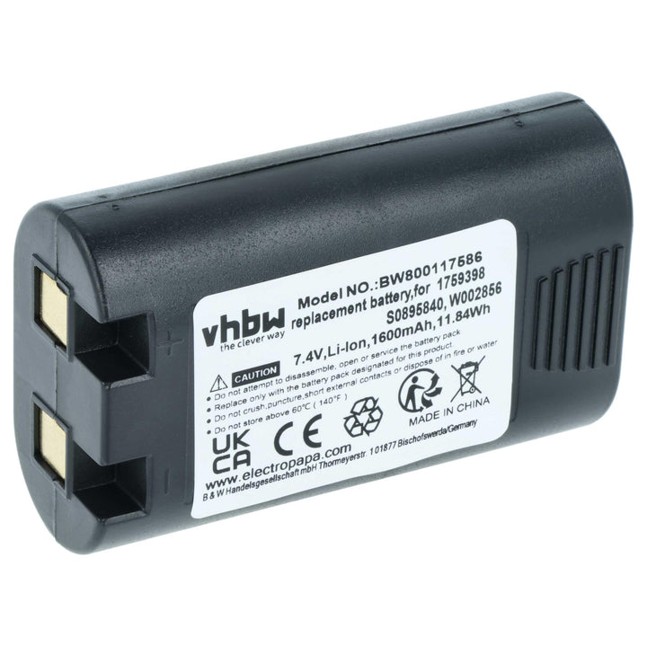 vhbw Akku kompatibel mit Dymo Rhino 5200 | 4200 Drucker Kopierer Scanner Etiketten-Drucker (1600 mAh