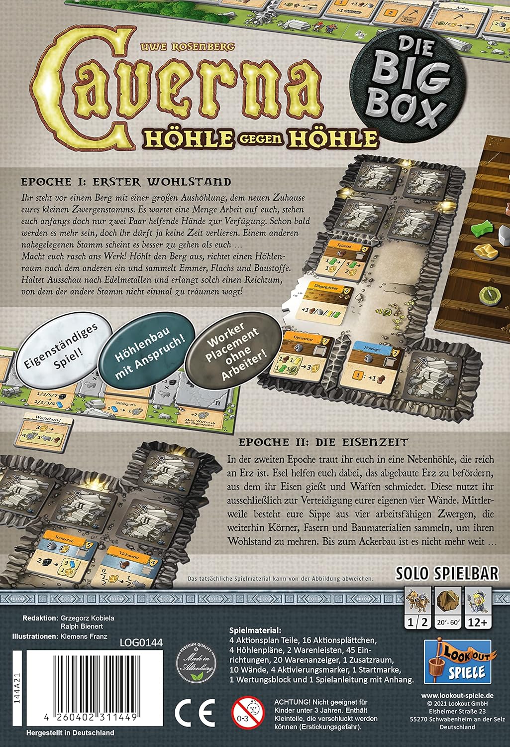Lookout | Caverna – Höhle gegen Höhle Big Box | Grundspiel + Erweiterung | Expertenspiel | Brettspie