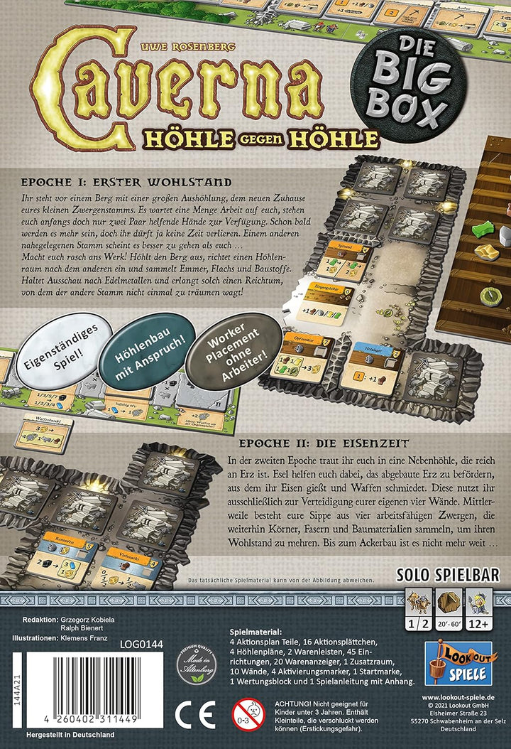 Lookout | Caverna – Höhle gegen Höhle Big Box | Grundspiel + Erweiterung | Expertenspiel | Brettspie