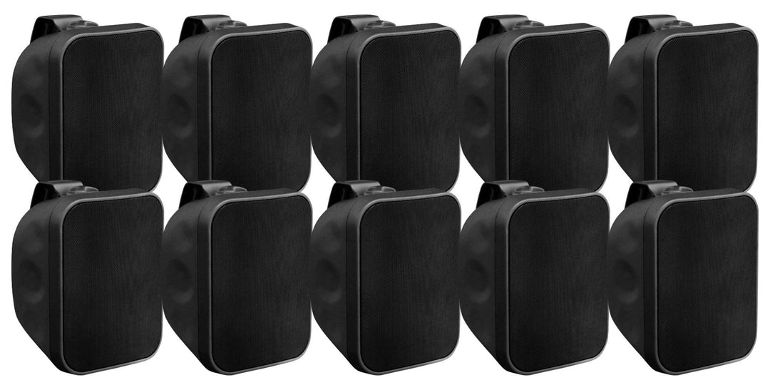 Pronomic 10x OLS-5 BK DJ PA Outdoor-Lautsprecher für Garten, Terrasse, Restaurant (10x 80 Watt, Schu