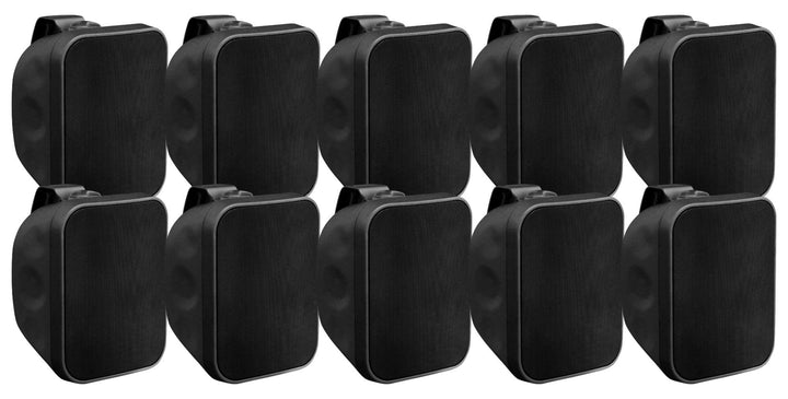 Pronomic 10x OLS-5 BK DJ PA Outdoor-Lautsprecher für Garten, Terrasse, Restaurant (10x 80 Watt, Schu
