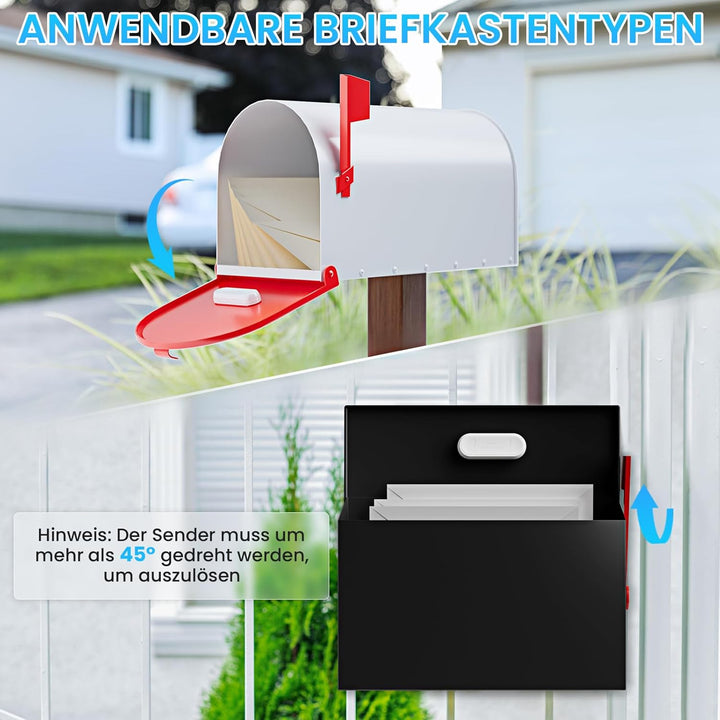 Briefkasten Alarm Mailbox Alert Benachrichtigungssystem für Briefkästen, 600 Fuss Reichweite, drahtl