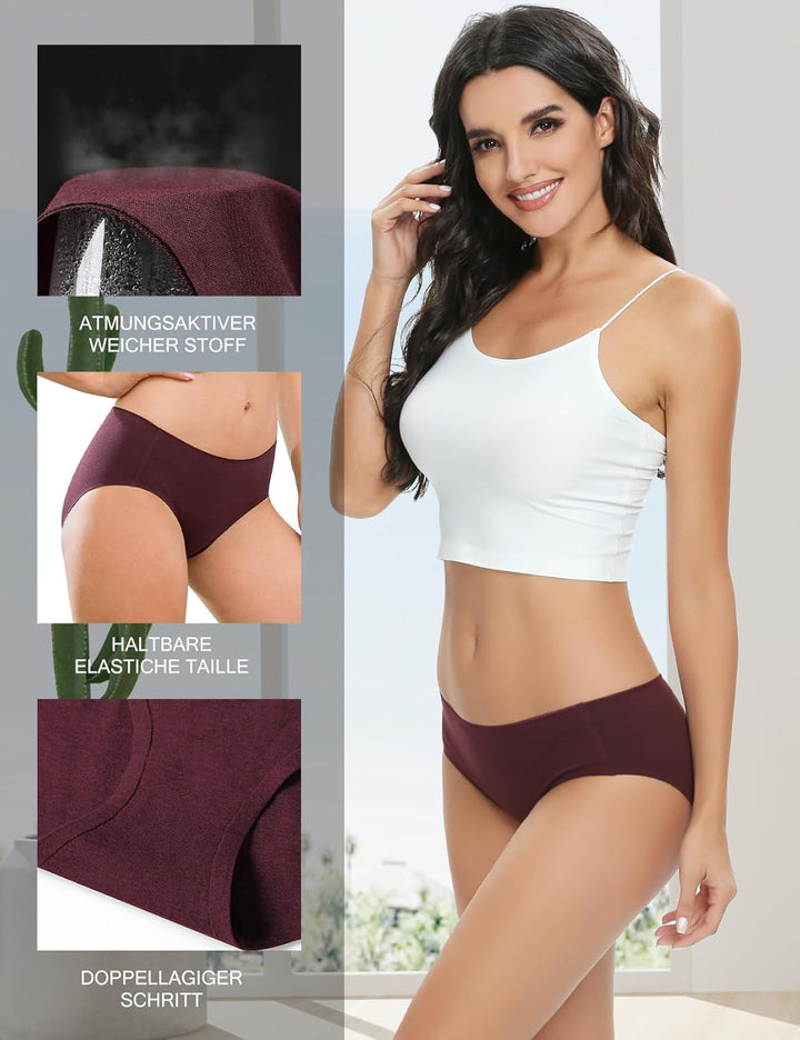 ALTHEANRAY Womens Underwear Cotton Underwear for Women Seamless Hipster Bikini Briefs Panties 6 Pack