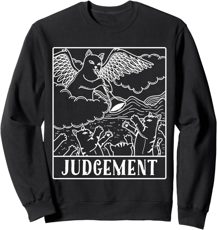 Funny Cats Judgement Tarot Card Men Women Sweatshirt