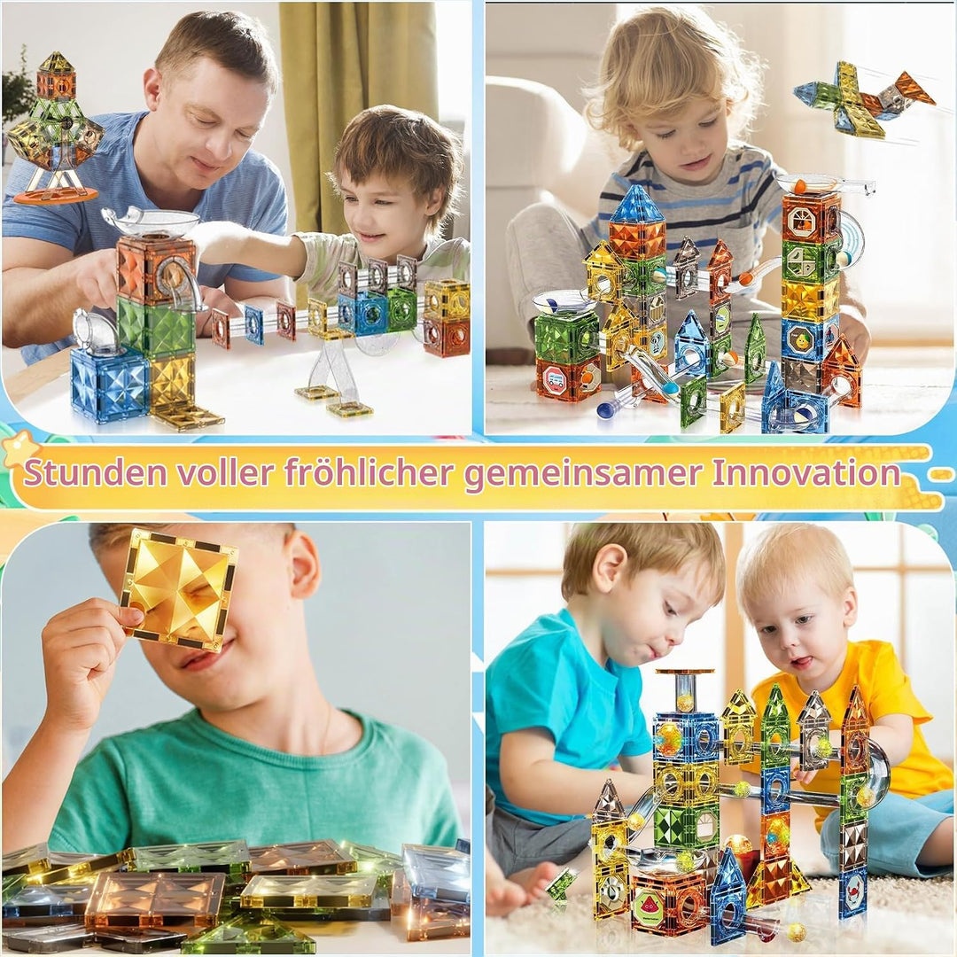 Magnetische Bausteine 142 Teile Magnet Spielzeug Kinder Magnete Konstruktion Blöcke STEM Kreatives M