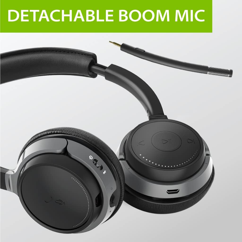 Avantree Bluetooth 5.0 Kopfhörer mit Abnehmbaren Mikro & Ladeständer, aptX HD Kabelloses Headset für