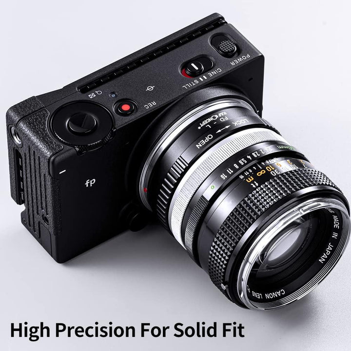 K&F Concept Objektivadapter FD-L Manueller Fokus Kompatibel mit Canon FD & FL 35mm Objektiv auf L Mo