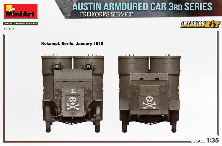 Mini Art 550039012 Miniart WWI 1:35 - Austin 3rd Series, Freikorps Service Int Plastik Bausatz