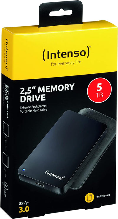 Intenso Memory Drive Portable Hard Drive 5TB, tragbare externe Festplatte inkl. Tasche - 2,5 Zoll, 5