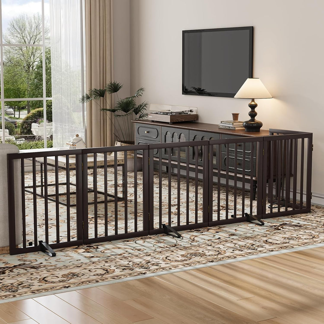 Freistehendes Hundegitter, Faltbares Hundebarriere für Tür,Treppen,Flur,Küche &amp; Schlafzimmer, Freist