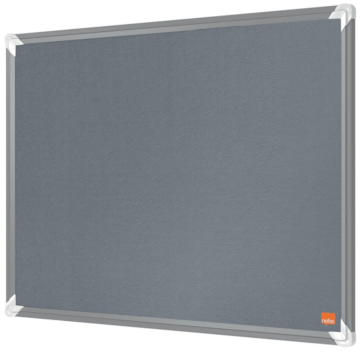 Nobo Filz-Notiztafel, 45 x 60 cm, Aluminiumrahmen, Traditionelle Eckmontage, Premium Plus, Grau, 191