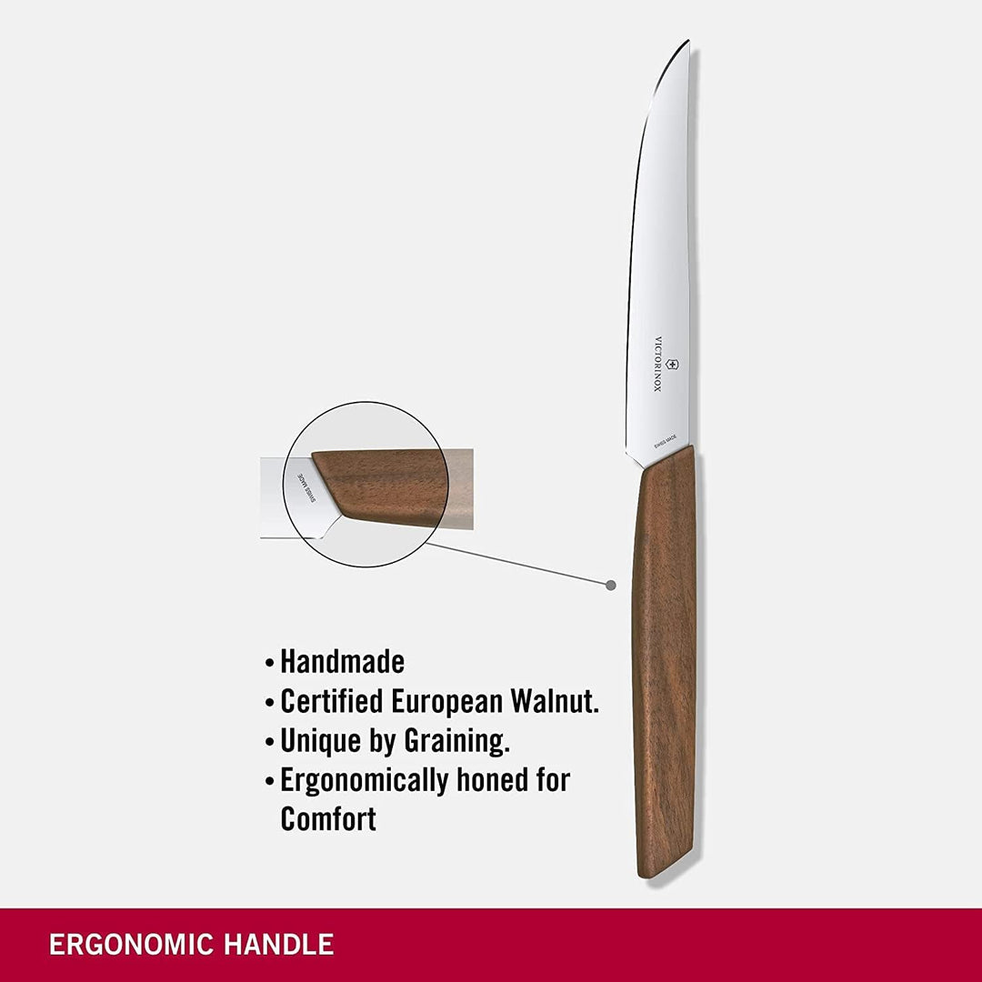 Victorinox, Swiss Modern, Profi Steakmesser-Set, 2-teilig, Extra Scharfe Klinge, gerader Schliff, 12
