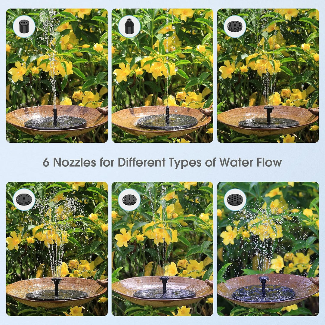 AISITIN Vogeltränke mit 2.5W Solar Springbrunnen, Futterplatz, Garten/Balkon Dekoration, Vogelbecken