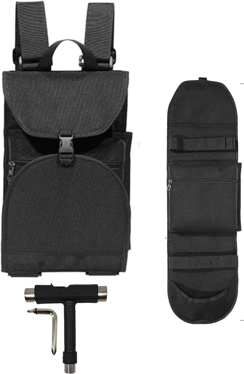 SusggO Pack: 1 x Rucksack Skateboard Tasche + 1 x T-Schlüssel Skate Werkzeug T-Schlüssel Skateboard