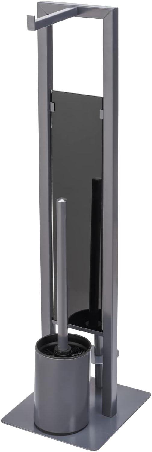 WENKO Stand WC-Garnitur Mod. Rivalta, WC-Garnitur mit Toilettenbürste, Toilettenpapier- und Ersatzro