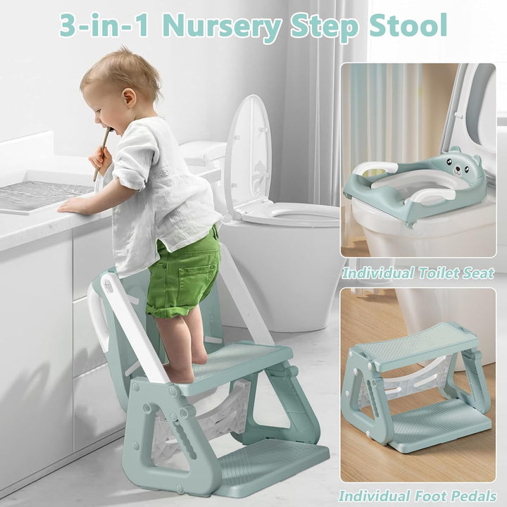 Toilettensitz Kinder mit Treppe, Toilettensitz Kinder, Toilettenaufsatz für Kinder ab 2 Jahre, WC Si