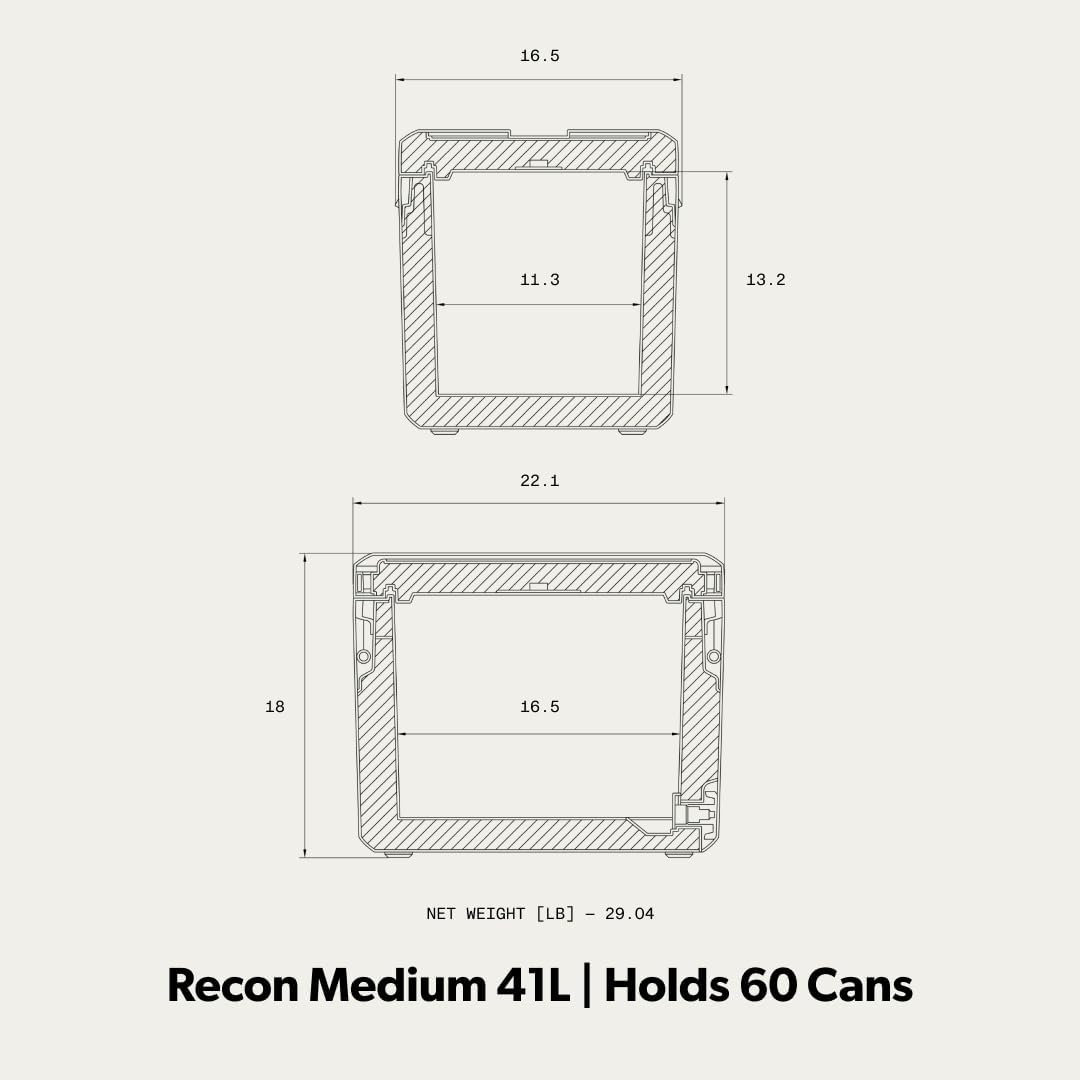 Dometic Recon Hardside Medium - Passive Kühlbox 41L - Effizientes Leichtes Design - Tragbare Thermob