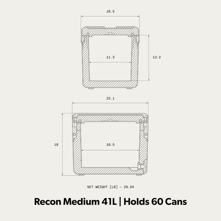 Dometic Recon Hardside Medium - Passive Kühlbox 41L - Effizientes Leichtes Design - Tragbare Thermob