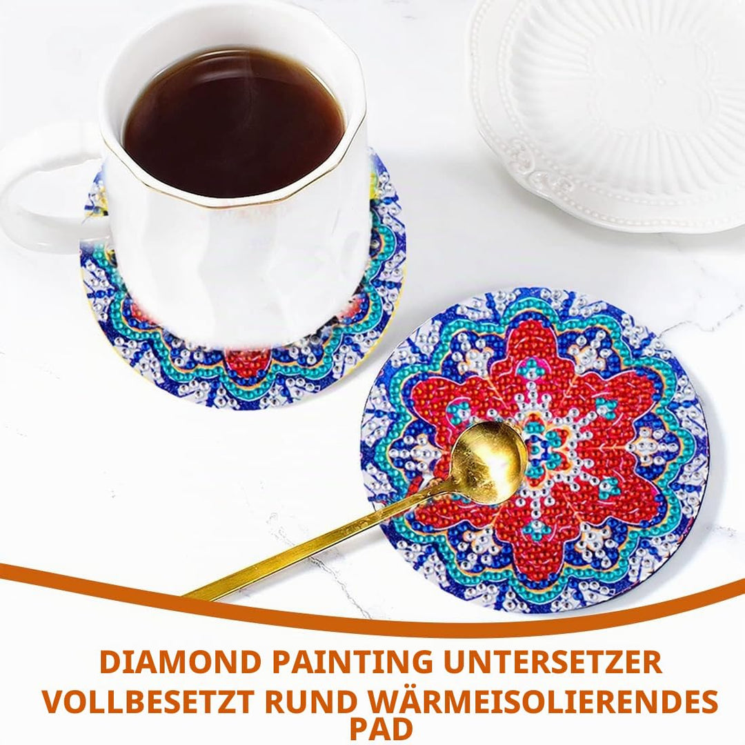 Diamond Painting Kinder Basteln Mandala, Bastelset Diamond Painting Untersetzer, Untersetzer Bastels
