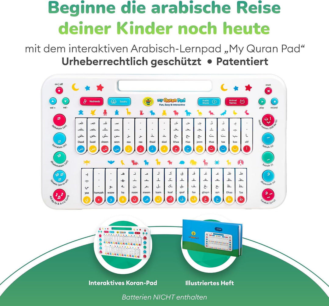 Kinder Spielzeug ab 2 Jahren – Interaktive My Quran Pad Lernspiele, um das arabische Alphabet mit tä