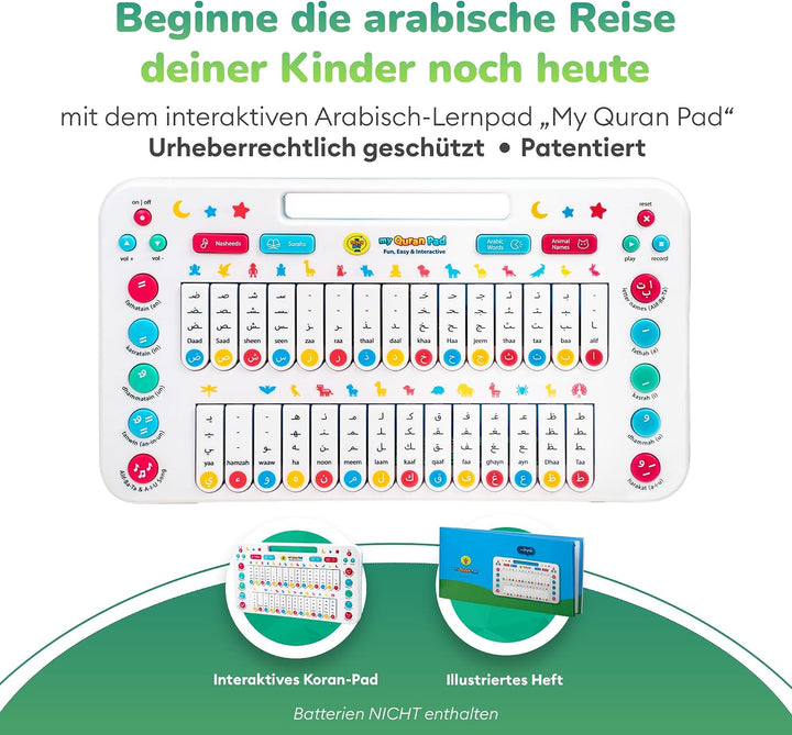 Kinder Spielzeug ab 2 Jahren – Interaktive My Quran Pad Lernspiele, um das arabische Alphabet mit tä
