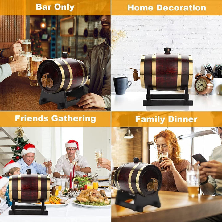 Wakects Eichenfass für Wein, Holz Vintage Eichenfass Holz Eiche Wein Lagerung Fass Wein Spirituosen