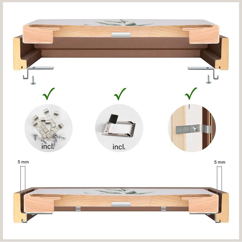 Bildershop-24 Schattenfugenrahmen Lemgo für Keilrahmenbilder und Leinwände 25x25cm Silberglanz Vinta