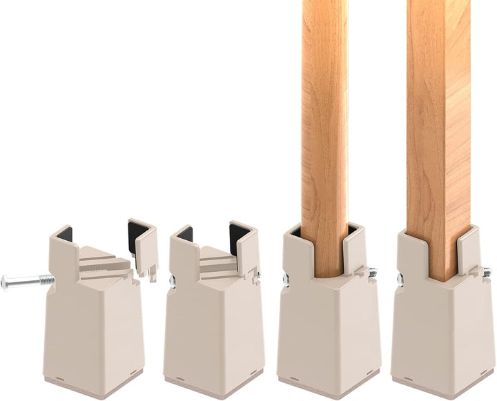 RCHYFEED Verstellbare Betterhöhung Möbelerhöhung 10cm mit Schraubklemme, Gray Betterhöher 4 Zoll Sch