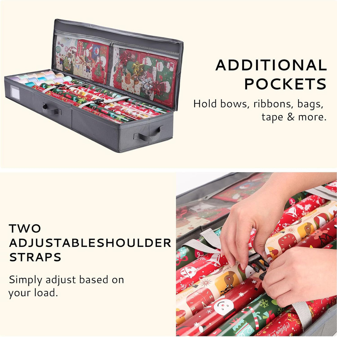 Bloomhüan Geschenkpapier Aufbewahrung - Premium Geschenkpapier Organizer - Wasserdichtes 600D Oxford