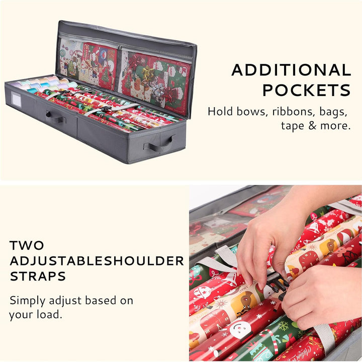 Bloomhüan Geschenkpapier Aufbewahrung - Premium Geschenkpapier Organizer - Wasserdichtes 600D Oxford