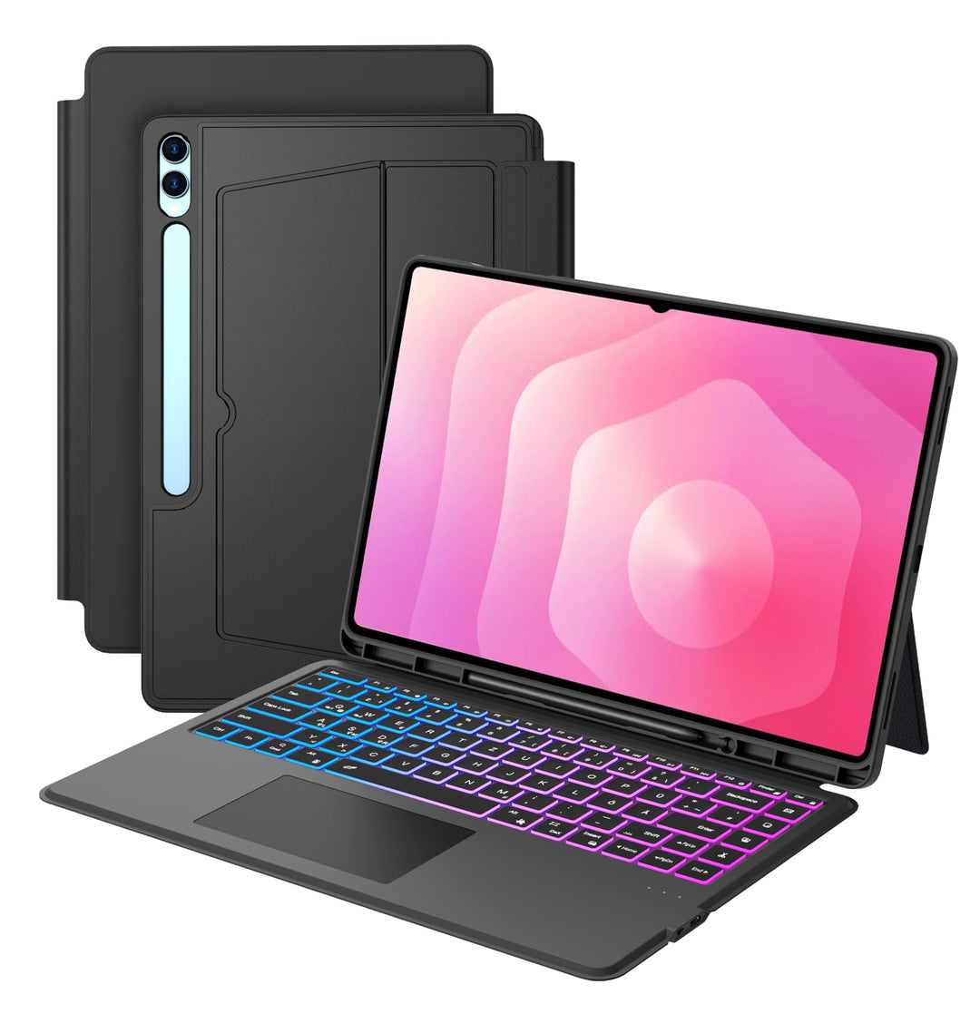 für Samsung Galaxy Tab S11 Ultra 2025/S10 Ultra/S9 Ultra/S8 Ultra 14.6 Zoll Hülle mit Tastatur: Deut