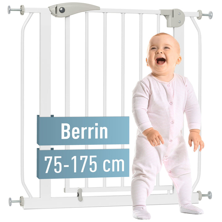 ib style Berrin Treppengitter 67-175cm | Türschutzgitter | Ohne Bohren | 90° Stop | Auto-Close | 115