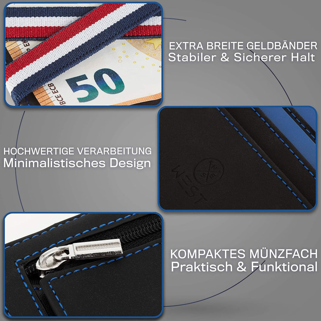 WEST® - Magic Wallet mit Münzfach + Geschenkverpackung - magische Geldbörse kompakt & klein - Trick