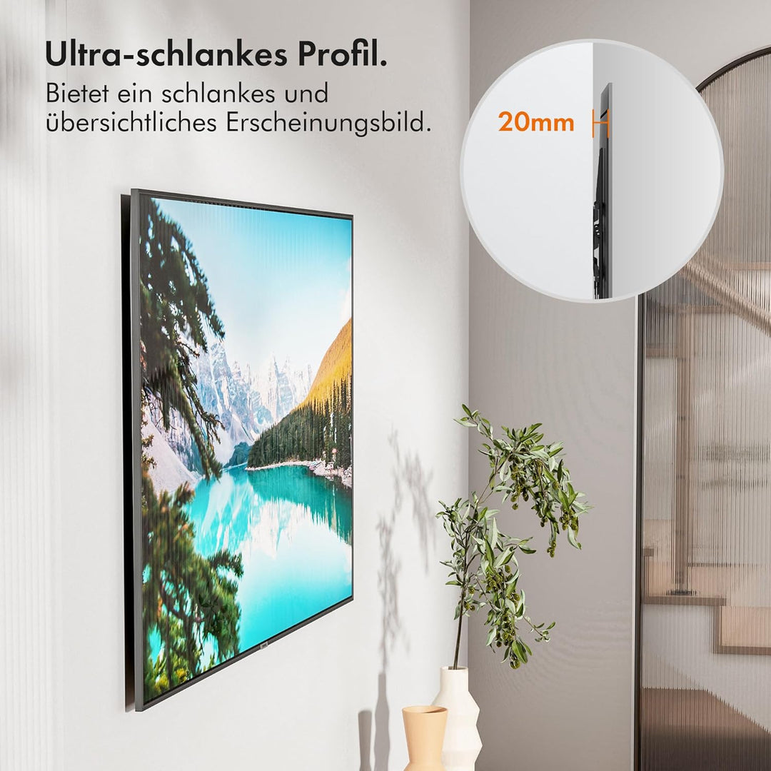 VonHaus TV Wandhalterung für 32-75"-Bildschirme, Ultra-schmale Wandhalterung Fernseher mit Wasserwaa