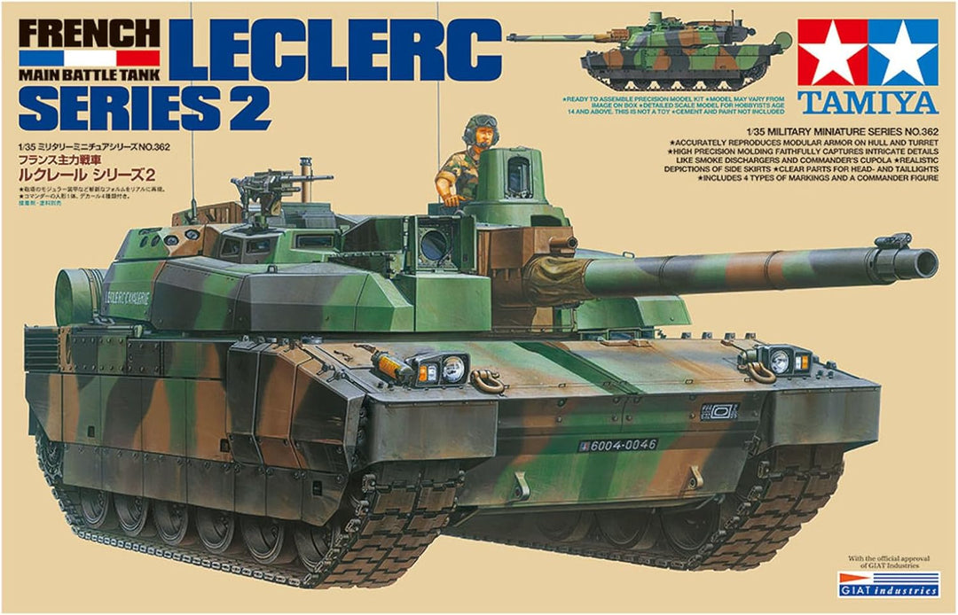 TAMIYA 35362 - 1:35 Französische KPz Leclerc Serie 2, Modellbau, Plastik Bausatz, Hobby, Basteln, Kl