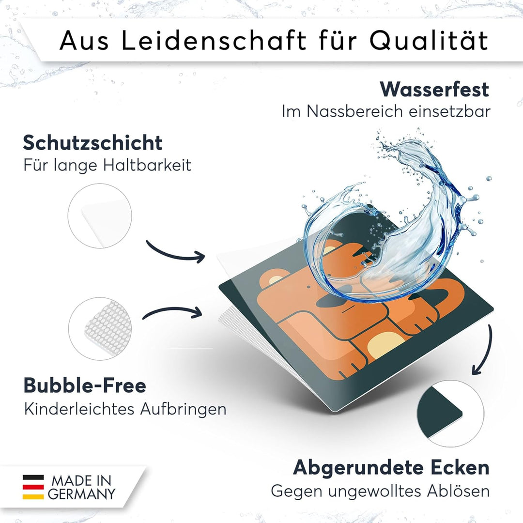 50 Stück Fliesenfolie für Küche und Bad 10x10 cm - Klebefliesen, Mosaikfliesen - Stickerfliesen, Fli