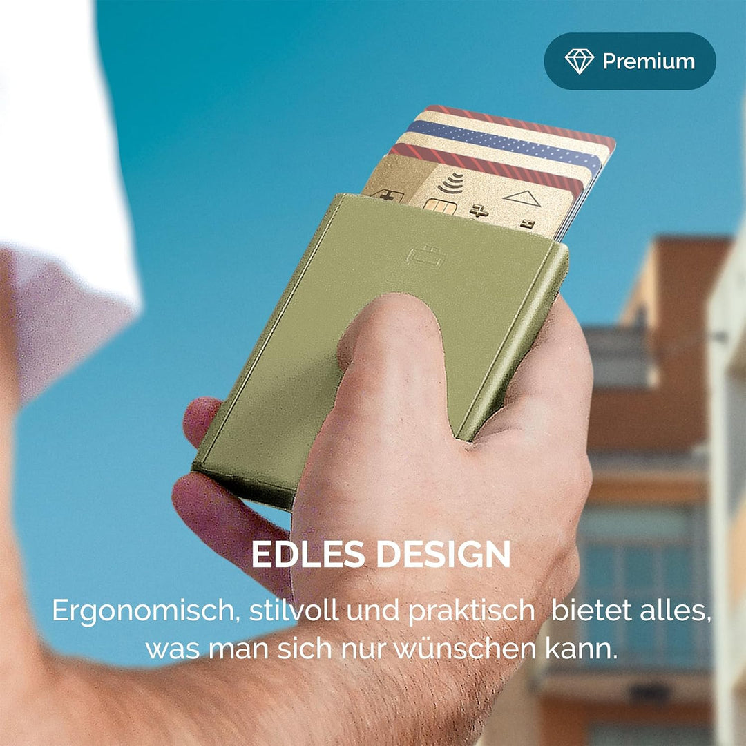 Aluminium Kartenetui von Ögon - RFID-Schutz - Automatische und original geldbörse für Herren &amp; Damen